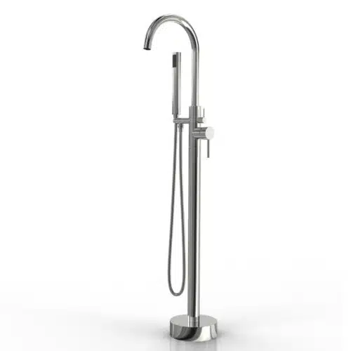 Floor Mounted Tub Faucet Chrome Bathroom Bathtub with Hand Shower