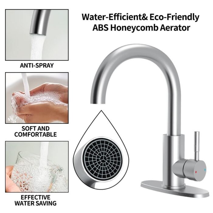 Single-Handle Bathroom Sink Faucets With lever Handle Basin Mixer Faucets - Image 4