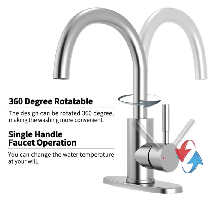 Single-Handle Bathroom Sink Faucets With lever Handle Basin Mixer Faucets - Image 3