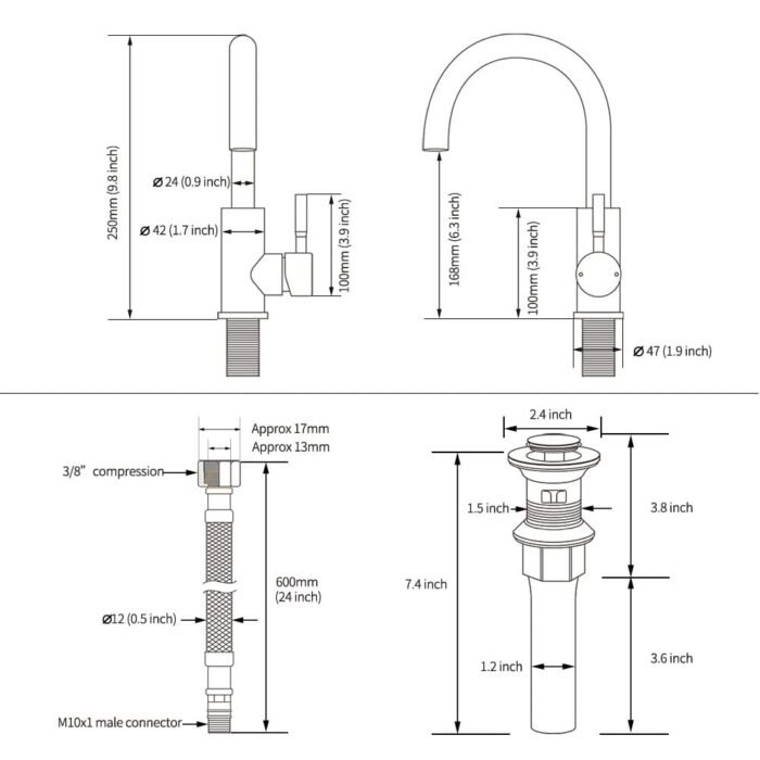 Single-Handle Bathroom Sink Faucets With lever Handle Basin Mixer Faucets - Image 5