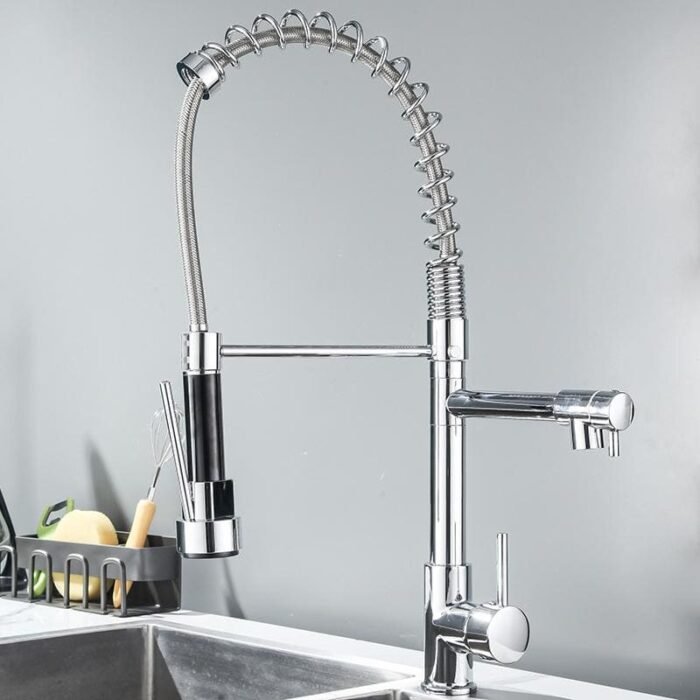 Custom kitchen Multifunctional High-Arc Brass Pull-out Faucet - Image 4