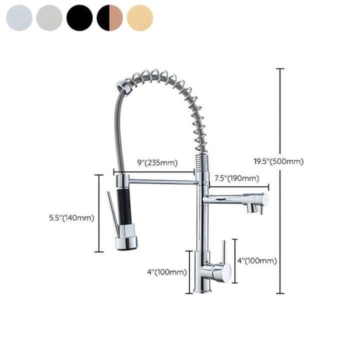 Custom kitchen Multifunctional High-Arc Brass Pull-out Faucet - Image 2