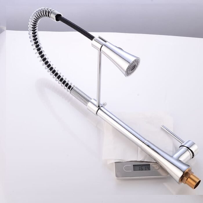 Single handle Pull Down Kitchen Faucet with Arc Spout spring around - Image 4