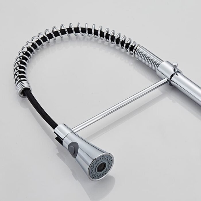 Single handle Pull Down Kitchen Faucet with Arc Spout spring around - Image 3