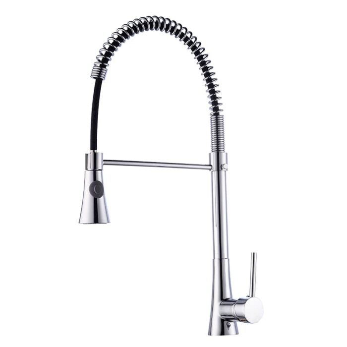 Single handle Pull Down Kitchen Faucet with Arc Spout spring around