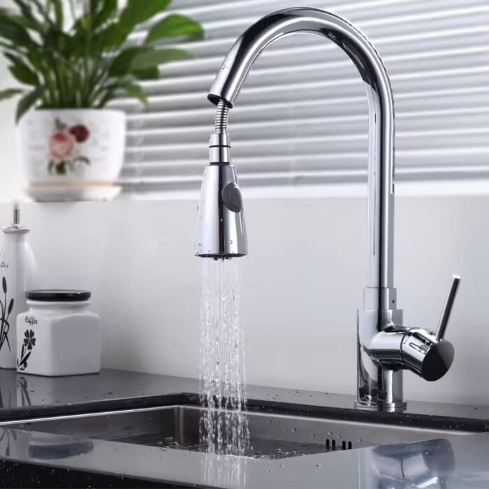 Chrome plating pull out kitchen Mixer Sink Faucet Hot and cold - Image 3