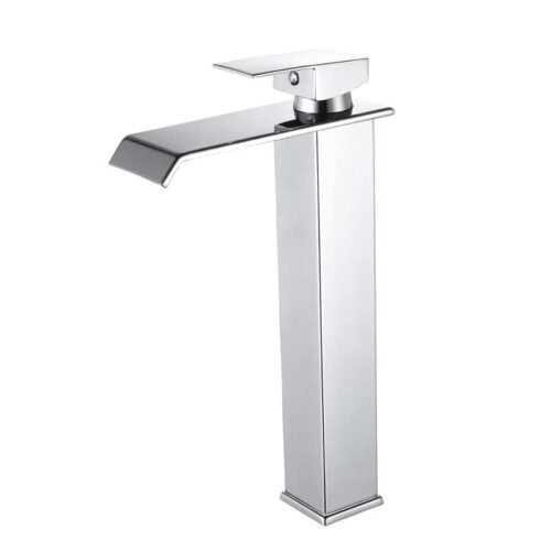 Single Handle Chrome-Plated Basin Waterfall Faucet High
