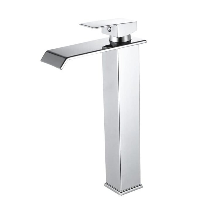 Single Handle Chrome-Plated Basin Waterfall Faucet High